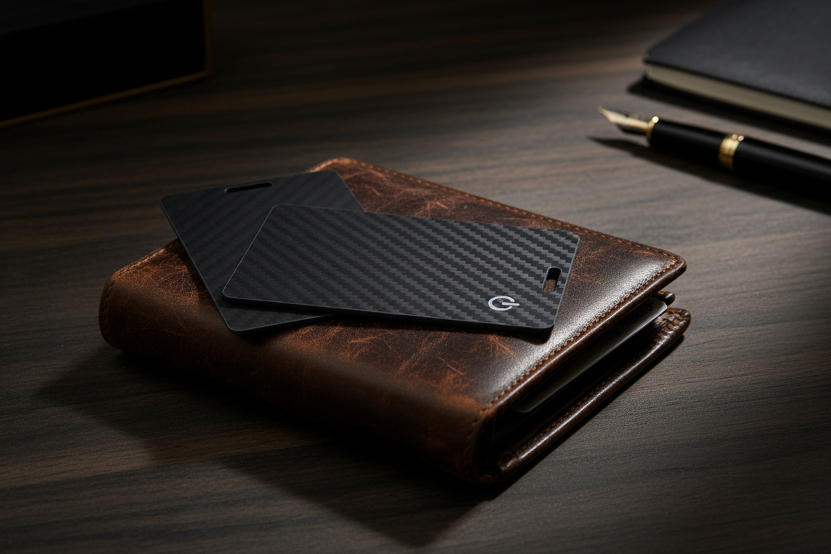 Slim Carbon Fibre Card Tracker Hero Image